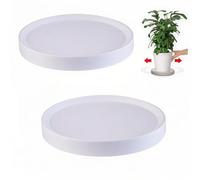KangTeer 2-Pack Plant Caddy with Hidden Wheels, 13.6 Inch Round Mobile Tray for Large Pots, Air Purifiers, Humidifiers and Floor Fans