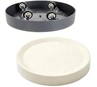 KangTeer 2 Pack Plant Caddy with Hidden Wheels, 27.5cm Inner Diameter Round Pot Trolley Stand, Easy-Move Rolling Tray for Indoor Flower Pot & Ceramic Ornaments,Grey/Light Grey