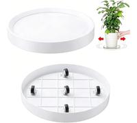 KangTeer 2-Pack Plant Caddy with Hidden Wheels, 30.5cm Inner Diameter Round Mobile Tray for Large Pots, Air Purifiers, Humidifiers and Floor Fans
