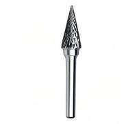 KangTeer Cone Carbide Burr Bit,1/2" Cutter Dia,1/4" Shank Double Cut Tungsten Carbide Rotary Burrs File Tool for Die Grinder Drill Bits