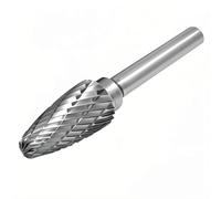 KangTeer Tungsten Carbide Burr Set, 12mm Tree Shape Double Cut Rotary File with 1/4" Shank, Professional Die Grinder Bits for Metal Deburring, Wood, Stone & Steel