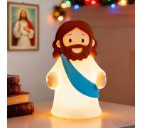 KangTen CHEN Jesus Night Light Rechargeable Bedside Night Light Dimmable Silicone LED Light Ideal for Religious Gatherings, Gifts for Sunday School, Baptism Presents, Easter Egg Decorations (Blue)