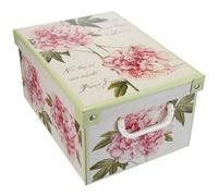 Kanguru Collection Midi Peonies Decorative Cardboard Storage Box with