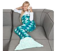 Kanguru Mermaid Tail Blanket, Fluffy Fleece Blanket The Little Mermaid Blanket Blanket Sofa or Sleeping Bag Children Size 135cm Long for Women Gift Birthday Gifts Mermaid Gadgets