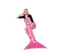 Kanguru Mermaid Tail, Wearable Adult, Gifts for Women, Snuggle Blanket, Polyester, Pink, Single