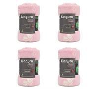 Kanguru Pyjama Party Kit - Set of 4 Pink Glow in the Dark Blankets 130 x 150 cm with Unicorns - Soft Fluorescent Fleece Plaid for Friends Party Decorations Room Coordinated Bright - Gift Idea