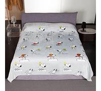 Kanguru Snoopy Fleece Throw Blanket - Soft & Fluffy Microfiber Blanket for Bed and Couch, Double/Twin Size, Grey, 230×230 cm (90×90 inches)