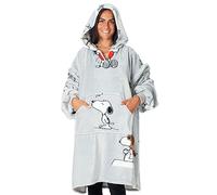 Kanguru Snoopy Hoodie Fleece Throw Sweatshirt - Kangurone Fluffy Flannel Oversized Wearable Blanket with fur effect, Grey, for Adults Men Women Teenagers size 95x95cm, 1309