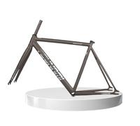KANGXYSQ 49/52/55/58cm 700C Fixed Gear Bike Frameset Aluminum Alloy Frameset With Fork C Brake Quick Release Racing Track Bike Frame(Titanium,L/55CM)