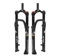 KANGXYSQ Fat Fork 26 Inch 4.0" Tire E-Bike Air Suspension Fork 100mm Travel 9mm QR HL/RL Disc Brake 1-1/8" Straight Front Fork For Beach Snow(Black,HL)