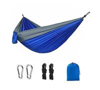 KANGYEBAIHUODIAN Fit For Camping Hammock Outdoor Portable Light Hanging Chair Camp Out Single And Double Parachute Cloth Color Matching Swing Hammock(Sapphire blue)