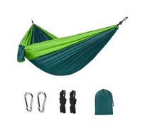 KANGYEBAIHUODIAN Fit For Camping Hammock Outdoor Portable Light Hanging Chair Camp Out Single And Double Parachute Cloth Color Matching Swing Hammock(Green)