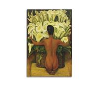 KANGZENG Diego Rivera Painter Works (Nude with Calla Lilies) Art Posters Picture Print Wall Art Canvas Artworks Room Aesthetic 16x24inch(40x60cm)