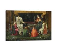 KANGZENG Edward Burne-Jones Painter Works (The Last Sleep of Arthur in Avalon) Art Posters Picture Canvas Wall Paint Arts Decor Modern Home Artworks 08x12inch(20x30cm)
