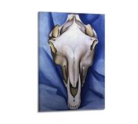 KANGZENG Georgia O'Keeffe Painter Works (Horse's Skull on Blue) Art Posters Art Print Wall Photo Paint Hanging Picture Family Bedroom Decor 20x30inch(50x75cm)