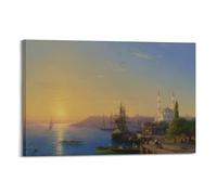 KANGZENG Ivan Aivazovsky Painter Works (View of Constantinople And The Bosphorus) Art Posters Canvas Wall Art Decorative Picture Prints Modern Decor 08x12inch(20x30cm)