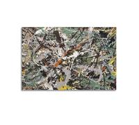 KANGZENG Jackson Pollock Painter Works (Green Silver) Art Posters Canvas Wall Art Scroll Picture Print Living Room Walls Decor Homes 16x24inch(40x60cm)