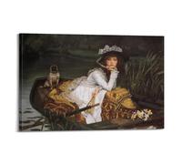 KANGZENG James Tissot Painter Works (Young Lady in A Boat) Art Posters Home Decor Wall Art Hanging Picture Print Bedroom Decorative Room Aesthetic 08x12inch(20x30cm)