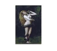 KANGZENG John Collier Painter Works (Lilith with A Snake) Art Posters Picture Print Wall Art Canvas Artworks Room Aesthetic 08x12inch(20x30cm)