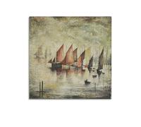 KANGZENG L. S. Lowry Painter Works (Sailing Boats) Art Posters Art Canvas Decor Wall Print Photo Home Modern Decoratives 16x16inch(40x40cm)