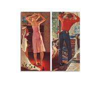 KANGZENG Norman Rockwell Painter Works (Before The Date) Art Posters Wall Art Picture Canvas Prints Bedroom Living Room Decor 24x24inch(60x60cm)