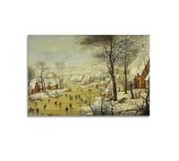 KANGZENG Pieter Bruegel The Elder Painter Works (Winter Landscape with Skaters And A Bird Trap -) Art Posters Canvas Wall Art Decorative Picture Prints Modern Decor 08x12inch(20x30cm)