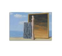KANGZENG Rene Magritte Painter Works (Composition on A Seashore) Art Posters Wall Art Scroll Canvas Picture Living Room Decor Home 16x24inch(40x60cm)