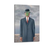KANGZENG Rene Magritte Painter Works (The Son of Man,) Art Posters Wall Art Bedroom Prints Home Decor Hanging Picture Canvas 08x12inch(20x30cm)
