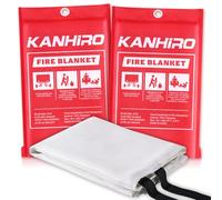 KANHIRO Fire Blanket Emergency for Home Kitchen - Fiberglass Fire Suppression Blanket Great for School, Fireplace, Grill, Car, Office, Warehouse (2 Pack, 39 in X 39 in)