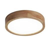 Kaniker Wooden Flush Mount Ceiling Light 24W, Round LED Ceiling Lamp with Natural Wood Frame, Modern Pendant Lighting Fixture, for Bedroom, Kitchen, Living Room, Hallway