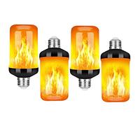 KANKOO Led Flame Effect Fire Light Bulbs Flickering Candle Bulbs Bayonet e27, 4pack