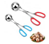 Kanlpeia Meatball Maker 2 PCS Non-Stick Meatball Maker (1.38" & 1.89") With Removable Non-Slip Handle, Meat Baller Tongs, Cake Pop Roller