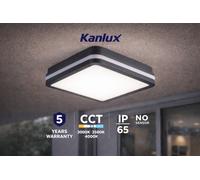 Kanlux BENO IP65 LED Bulkhead Wall/Ceiling Light | 12-18W | 3000/3500/4000K CCT