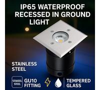 Kanlux BERG DL-10L In Ground Light Fitting IP67 Stainless Steel - 07173