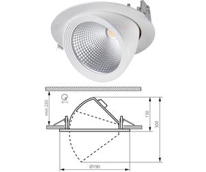 Kanlux Directional Swivel Scoop Retail LED Light Spotlight Recessed Downlight