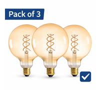 Kanlux G125 Vintage LED Filament Globe Bulb E27 Amber 4W 1800K Multipack [EEK: A]