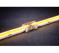 Kanlux LED COB Strip Light Connectors Pack of 5 - Transparent Solderless Snap-Lock Connectors for 8mm & 10mm COB Tape, Tool-Free Quick Joiner (8mm 2-Pin Inline (Strip to Strip))
