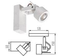 Kanlux SONDA 34921 Adjustable GU10 LED Spotlight 1 Way Modern Wall Light Fitting