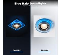 4x Recessed 6W Downlight Cool White Ceiling GU10 Lamp 2 Tone Blue LED Spot Light