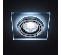 Kanlux Soren Square 2-Tone Halo GU10 Downlight Spotlight, Mains Powered, Blue/White/Warm White Finish, Recessed Ceiling Spot Light Bulb Included (Cold White Hal)