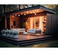 Kanlux STONO MILK 6m Festoon String Lights 10-Bulb Warm White IP67 Outdoor Mains