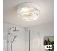 Kanlux TUNA IP44 Glass Bulkhead Ceiling/Wall Light White E27 Replaceable Bulb [EEK: A]