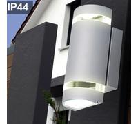 NEW GU10 Outdoor Wall Light Lantern Curved Light Grey Up Down Halo Shadow LED
