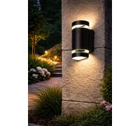 Kanlux ZEW GU10 OutdoorUp Down Wall Light IP44 Black 2x35W + Warm White Bulbs