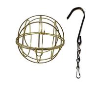 KANLVU 2pcs Bird Feeder for Outdoors Hanging Veggie and Fruit Basket, Durable Design for Suet Balls Fresh Fruits, Attracts a Variety of Wild Birds(Gold)