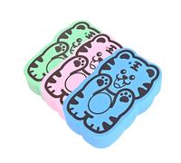 KANLVU 3 Pcs Magic Exfoliating Body Scrubber, Cartoon Embossed Bath Sponge 3D Super Soft Magic Sponge for Removing Dead Skin(A)