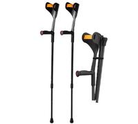 KANLVU Carbon Fiber Folding Elbow Crutch, Forearm Crutches for Adults, 300 Lbs Weight Capacity for Wall Support, Anti-Slip Base, Rehabilitation Walking Aid(2PCS_Glossy Finish)