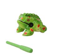KANLVU Colorful Wooden Frog Instrument with Scraper, Guiro Latin Percussion Tone Block Musical Instrument for Home Decor, Wood Block Instrument(Green)