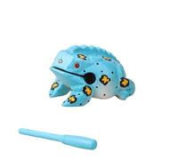 KANLVU Colorful Wooden Frog Instrument with Scraper, Guiro Latin Percussion Tone Block Musical Instrument for Home Decor, Wood Block Instrument(Blue)