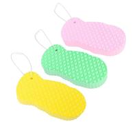 KANLVU Deep Pore Cleansing Magic Exfoliating Bath Sponge, 3D Textured Surface 3 Pcs Super Soft Reusable Exfoliating Body Scrubber Shower Brush(A)